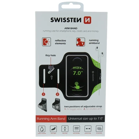 SWISSTEN Etui do biegania na ramię na telefon 7"