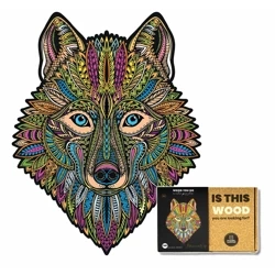 Wood You Do Puzzle drewniane Wilk | Determined Wolf | 140 elementów | A4