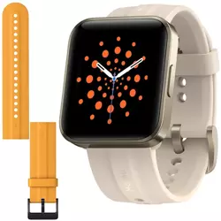 70mai Beżowy Smartwatch Zegarek sportowy Maimo Watch Flow + pomarańczowy wymienny pasek