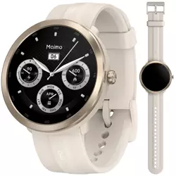 70mai Złoty Smartwatch Zegarek sportowy Maimo Watch R + Beżowy wymienny pasek