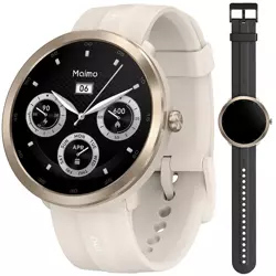70mai Złoty Smartwatch Zegarek sportowy Maimo Watch R + Czarny wymienny pasek + folia ochronna