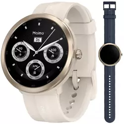 70mai Złoty Smartwatch Zegarek sportowy Maimo Watch R GPS + Granatowy wymienny pasek + folia ochronna