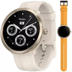 70mai Złoty Smartwatch Zegarek sportowy Maimo Watch R GPS + Pomarańczowy wymienny pasek