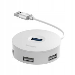 Adapter BASEUS HUB 4in1 Round Box USB to 4xUSB 25cm Biały