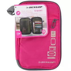 Dunlop Różowy portfel podróżny saszetka turystyczna