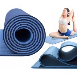 Mata do ćwiczeń Yunmai TPE Yoga Mat PRO Fitness niebieska