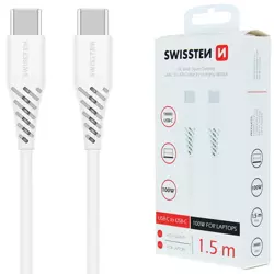SWISSTEN Biały Kabel USB-C - USB-C 100W 1,5m