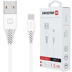 SWISSTEN Biały Kabel USB - USB-C 1,5m 7mm