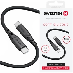 SWISSTEN Czarny Kabel USB-C - USB-C 1,5m 60W