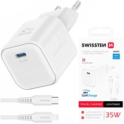 SWISSTEN Ładowarka sieciowa USB-C 35 W + kabel USB-C/Lightning