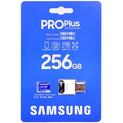 Samsung Karta pamięci PRO Plus MicroSD 256GB 130MB/s + czytnik