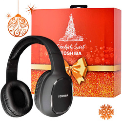 Toshiba Czarne Słuchawki bezprzewodowe BT160H + świąteczne opakowanie