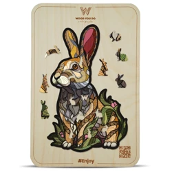 Wood You Do Puzzle drewniane Wielkanocny królik | Easter Bunny | 100 elementów | A5
