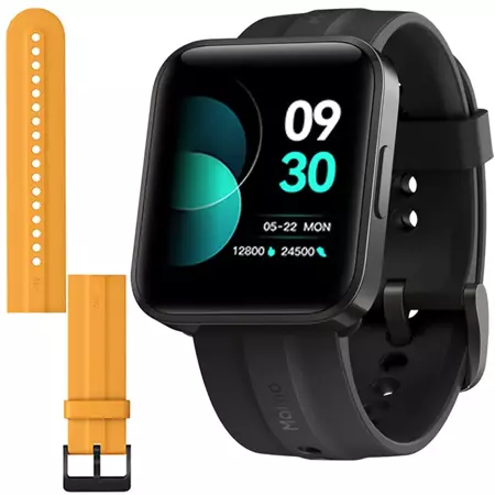 70mai Czarny Smartwatch Zegarek sportowy Maimo Watch Flow + pomarańczowy wymienny pasek