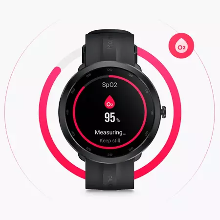 70mai Czarny Smartwatch Zegarek sportowy Maimo Watch R + Czarny wymienny pasek