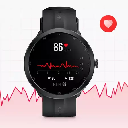 70mai Czarny Smartwatch Zegarek sportowy Maimo Watch R GPS + Granatowy wymienny pasek