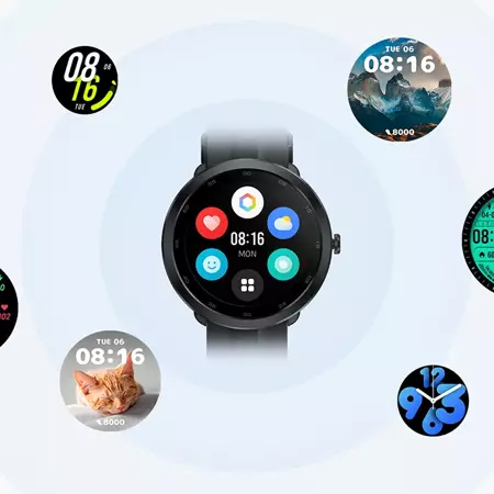 70mai Czarny Smartwatch Zegarek sportowy Maimo Watch R + Pomarańczowy wymienny pasek