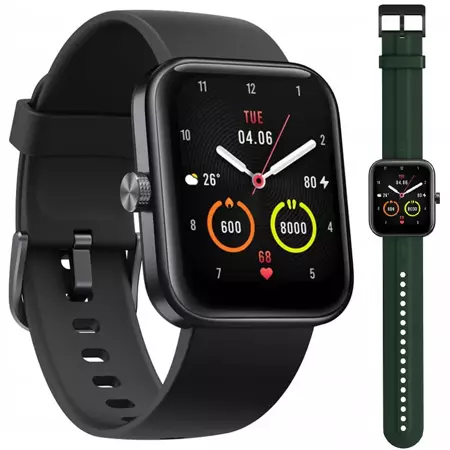 70mai Czarny Smartwatch Zegarek sportowy Maimo + zielony wymienny pasek