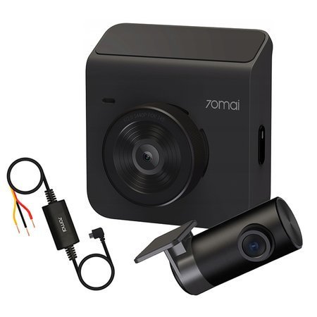 70mai Kamera Samochodowa Wideorejestrator A400 Szara + kamera wsteczna RC09 + Zasilanie trybu parkingowego Hardwire Kit