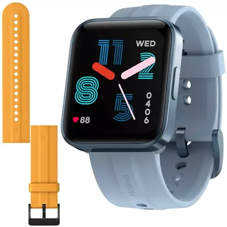 70mai Niebieski Smartwatch Zegarek sportowy Maimo Watch Flow + pomarańczowy wymienny pasek
