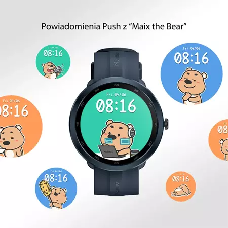 70mai Niebieski Smartwatch Zegarek sportowy Maimo Watch R GPS + Czarny wymienny pasek