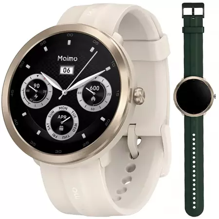 70mai Złoty Smartwatch Zegarek sportowy Maimo Watch R GPS + Zielony wymienny pasek + folia ochronna