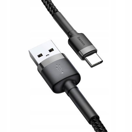 Baseus Czarno-szary Kabel USB-C Typ C Quick Charge 3.0 2m 2A