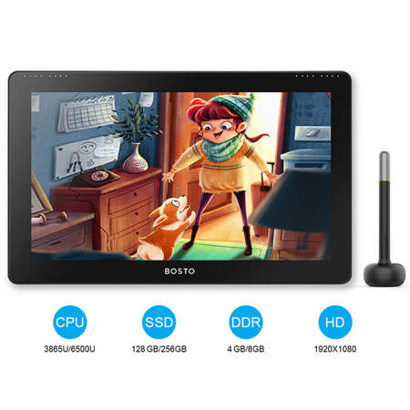 Bosto Tablet graficzny All-in-one Studio 16HD z Windows 15.6'' IPS 128GB