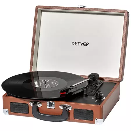 Denver Brązowy Gramofon z głośnikami 2W VPL-120BROWN