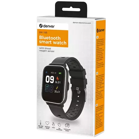 Denver Czarny Smartwatch Zegarek sportowy SW-165