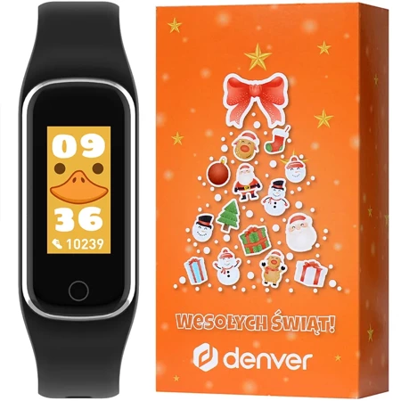 Denver Czarny zegarek smartband dla dzieci BFK-312C + świąteczne opakowanie 