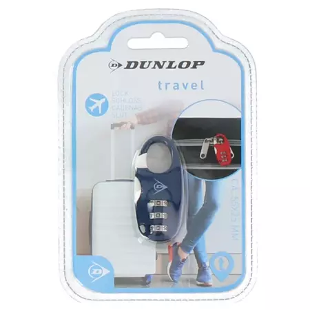 Dunlop Granatowa Kłódka z szyfrem zabezpieczająca bagaż