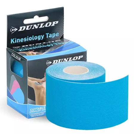 Dunlop Niebieska Taśma 5cm kinesiologiczna Tape Taping Tejpy 5m