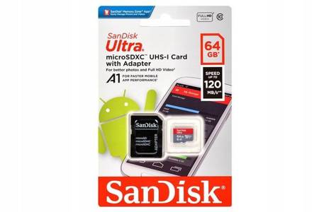 Karta pamięci SanDisk Ultra microSDXC 64GB 120MB/s 