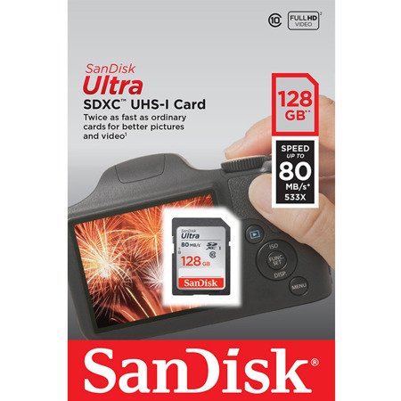 Karta pamięci Sandisk ULTRA SDXC 128GB 80MB/s C10 UHS-I