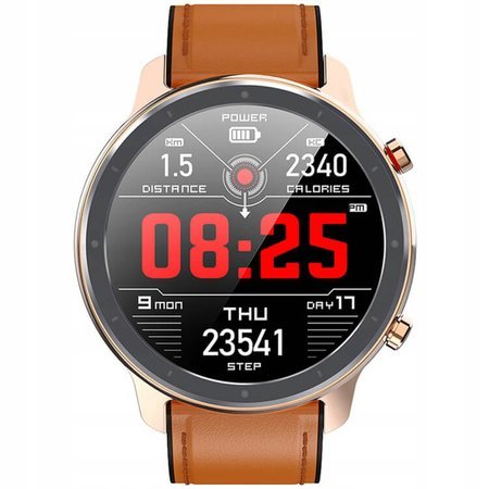 Microwear Brązowy Smartwatch zegarek L11