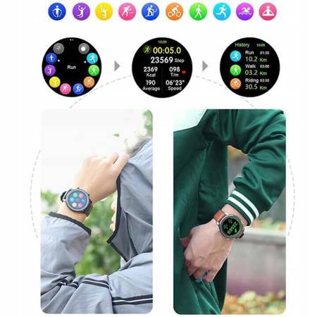 Microwear Brązowy Smartwatch zegarek L11