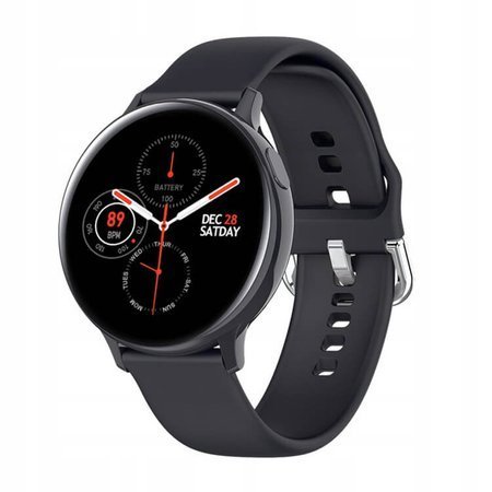 Microwear Czarny Smartwatch zegarek S20