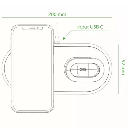 SWISSTEN Bezprzewodowa ładowarka indukcyjna Qi 3w1 15W