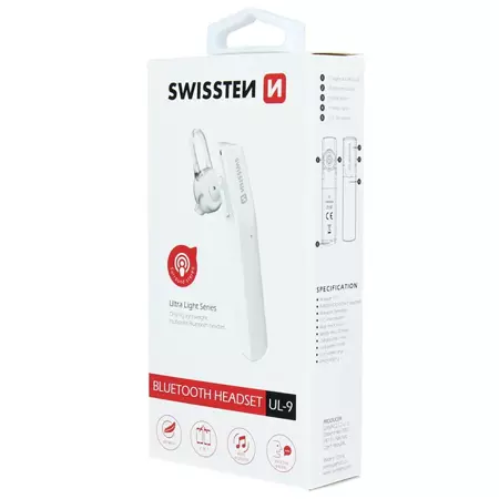 SWISSTEN Bezprzewodowy zestaw słuchawkowy BLUETOOTH HEADSET ULTRA LIGHT UL-9