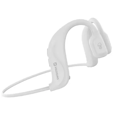 SWISSTEN Białe Słuchawki kostne bezprzewodowe z mikrofonem BONE CONDUCTION