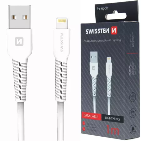 SWISSTEN Biały Kabel USB- Lightning 1M do iPhone