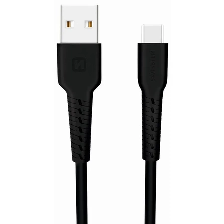 SWISSTEN Czarny Kabel USB - USB-C 2A 1m