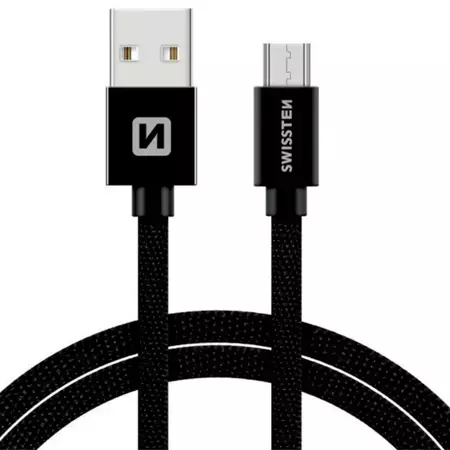 SWISSTEN Czarny Kabel USB - micro USB 1,2m 3A