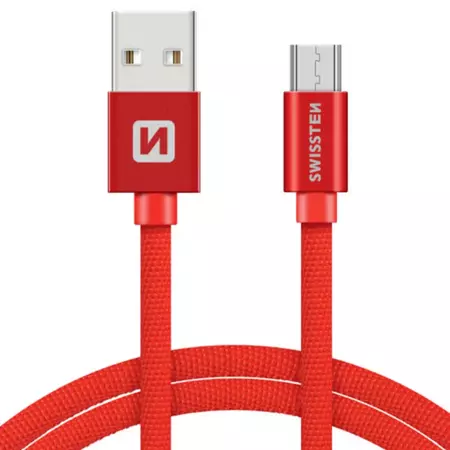 SWISSTEN Czerwony Kabel USB - micro USB 1,2m 3A