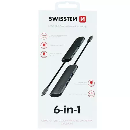 SWISSTEN Hub USB-C Adapter 6w1