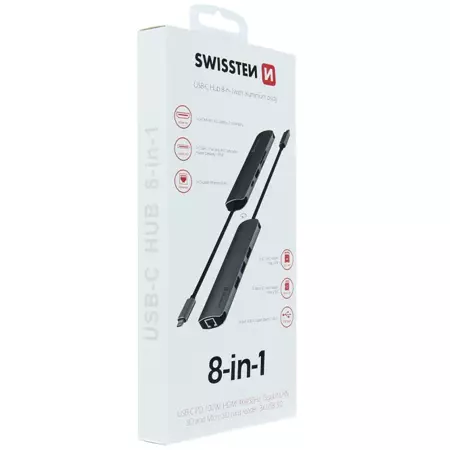 SWISSTEN Hub USB-C Adapter 8w1