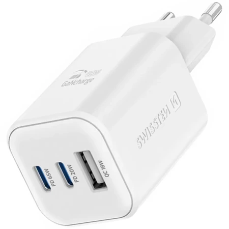 SWISSTEN Ładowarka sieciowa 2xUSB-C 1xUSB-A 65W GaN Charge