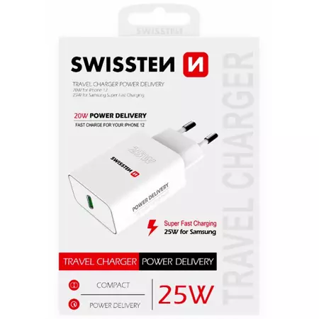 SWISSTEN Ładowarka sieciowa USB-C 25W PD