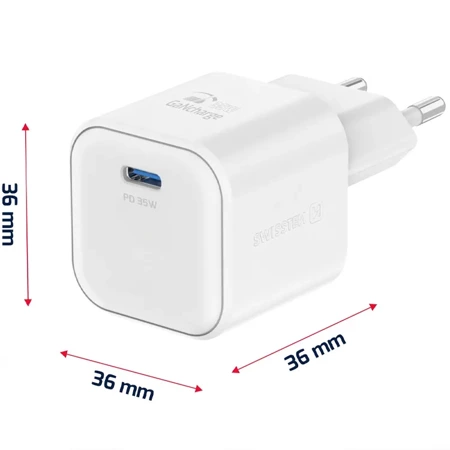 SWISSTEN Ładowarka sieciowa USB-C 35W + kabel USB-C/USB-C